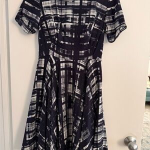 Corey Lynn Calter Navy and White Checkered Dress